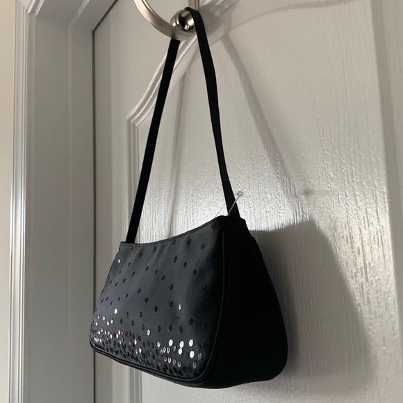 NWT LOFT Black Sequins Small Shoulder Bag - Picture 3 of 16